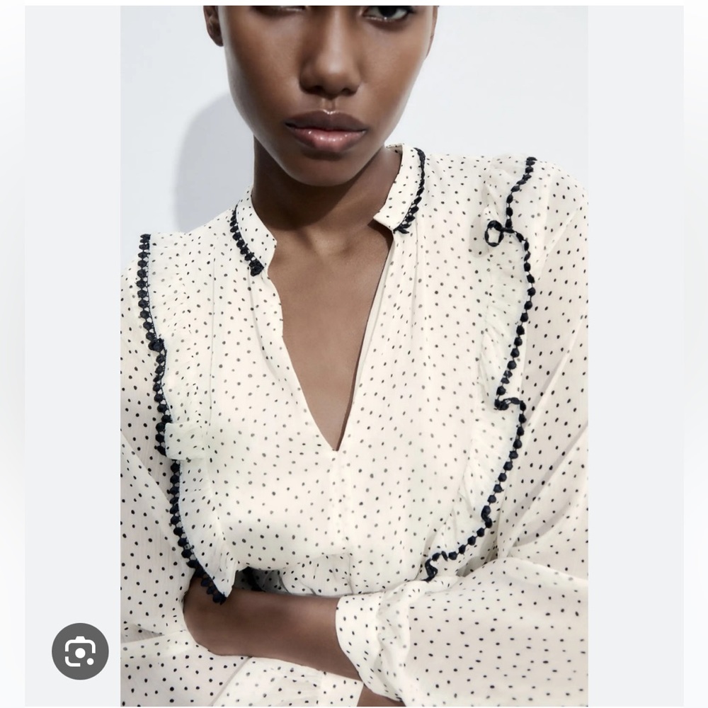 ZARA Dotted Mini Dress - Picture 5 of 10